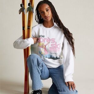 PacSun Barbie Apres Ski Crew Neck Sweatshirt. Size Small